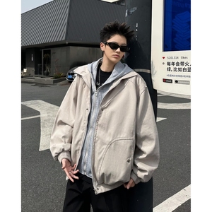 1506-1/JW93481/P101春季潮牌连帽工装夹克冲锋衣外套男图片