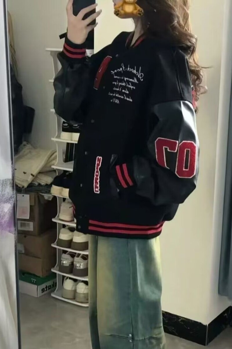 1506-1/JK191/P63美式复古撞色棒球服外套毛巾绣新款飞行员夹克潮,男装夹克,星座1506-1