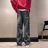 1506-1/JQN08051/P48港风复古高街牛仔长裤夏季潮男痞帅，男装休闲裤，星座1506-1