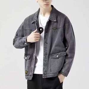 1506-1/JG211/P48春秋日系潮牌高档多口袋工装宽松大码男装夹克图片