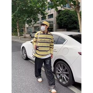 1506-1/KGEG9071/P58美式复古豹纹拼接设计感牛仔裤男图片