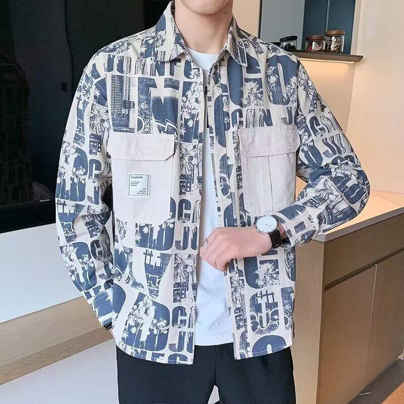 1506-1/C5321/P39新款衬衫男秋装宽松小众设计感上图片