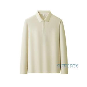 1506-1/CTP81001/P50纯色Polo长袖衬衫休闲简约微弹抗皱男图片