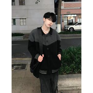 1506/MX0411/P64秋冬新款开衫毛衣美式复古休闲V领针织衫1图片