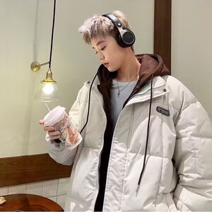 1506/M2131/P71冬季加绒加厚面包服新款潮流日系简约棉衣外套1图片