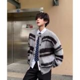 1506-1/MM371/P59美式复古软糯撞色针织衫外套男，男装针织衫/毛衣，星座1506-1