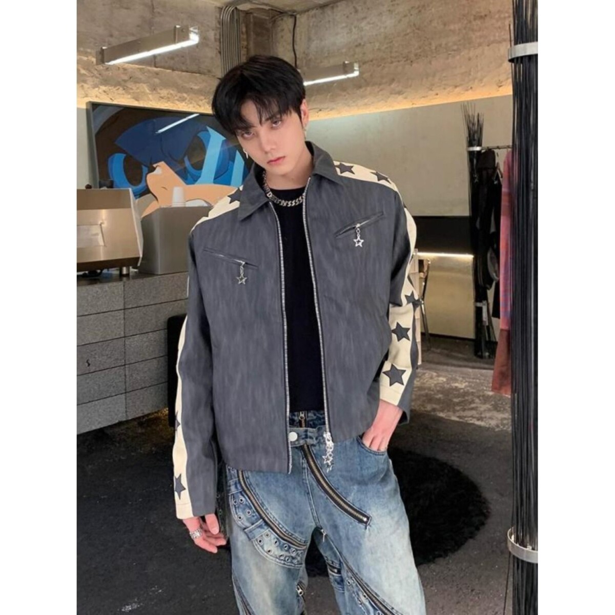 1506-1/J36111/P74痞帅高级感机车风皮衣夹克男，男装皮衣，星座1506-1