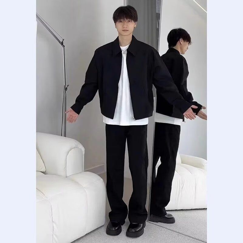 1506-1/TT1611/P62高级感外套松紧腰休闲裤套装两件套，男装休闲套装，星座1506-1