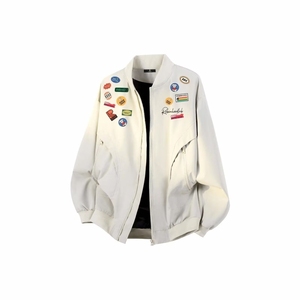 1506-1/J80271/P57网红美式高街徽章字母印花棒球服男图片