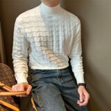 1506/MM8751/P60半高领毛衣男休闲修身免烫打底衫套头保暖针织衫1，男装T恤，星座1506-1