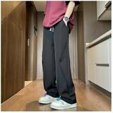 1506-1/KX081/P37冰丝裤子男款宽松直筒痞帅垂坠感阔腿休闲西裤，男装西裤，星座1506-1