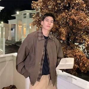 1506-1/JJK011/P68假两件夹克翻领短款棒球服夹克图片