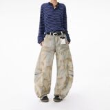 1506-1/KL90331/P89美式复古黄泥染重工脏洗阔腿牛仔裤男，男装牛仔裤，星座1506-1