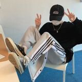1506-1/KWK111/P36九分宽松阔腿篮球排扣裤休闲运动裤，男装休闲裤，星座1506-1
