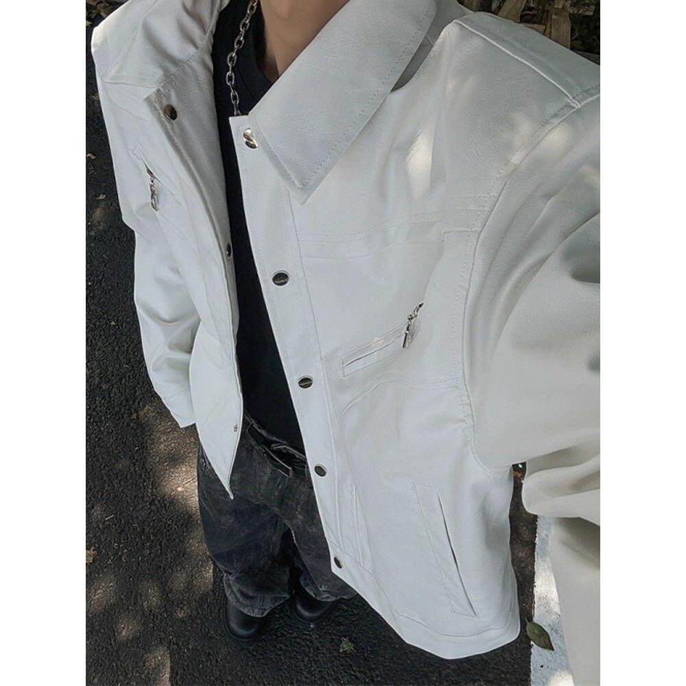 1506-1/JJ4191/P64潮牌男装痞帅高级感机车服夹克,男装皮衣,星座1506-1