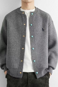 1506/M50161/P74绿松石棒球服新款简约针织开衫夹克男装上衣1图片