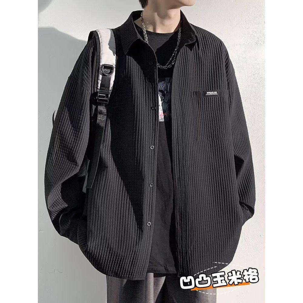 1506-1/C3841/P40秋季新款衬衫男宽松小众设计感上衣男,男装衬衫,星座1506-1