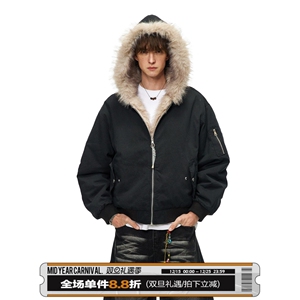 1506/MW3161/P152美式座山雕毛领棉衣外套男女冬季宽松保暖棉服2图片
