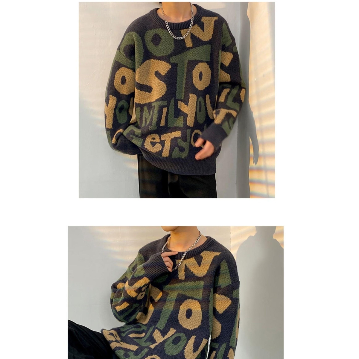 1506-1/MQ681/P47帛跃潮牌个性字母提花毛衣男，男装针织衫/毛衣，星座1506-1