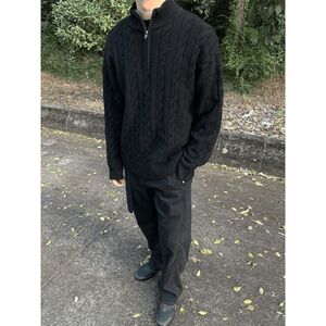 1506/QM2360/P66秋季新款美式半拉链麻花套头针织衫男女毛衣2图片
