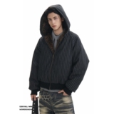 1506/MS50391/P102冬装美式条纹短款连帽棉衣男豹纹棉服外套1，男装棉衣，星座1506-1