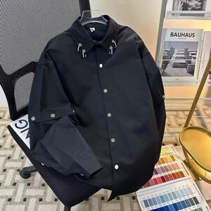 1506-1/CC1081/P42重磅小众解构垫肩白衬衫男装图片