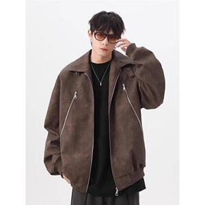1506-1/JJK9361/P79秋冬高级感潮牌美式复古机车服外套图片