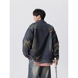 1506-1/JJ521/P78重工美式破洞牛仔外套男女，男装工装外套，星座1506-1