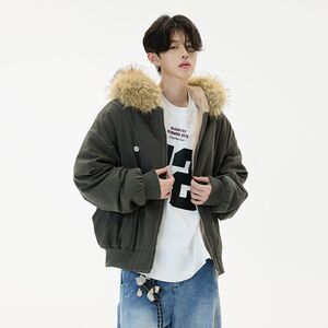1506/QZSD030/P134冬季新款棉袄美式宽松棉上衣男夹棉外套1