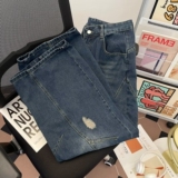 1506-1/KXK810621/P60个性字母牛仔裤嘻哈ins潮高街潮流痞帅长裤，男装牛仔裤，星座1506-1