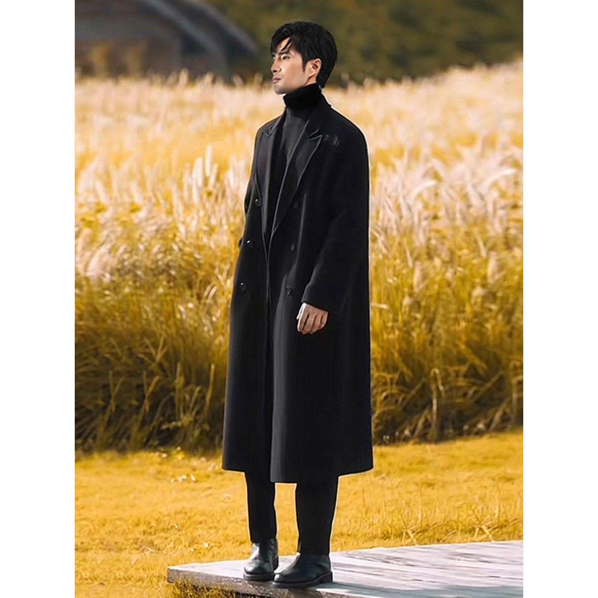 1506/FW131/P94秋冬韩版双排扣廓形西装大衣外套过膝风衣1,男装西服套装,星座1506-1