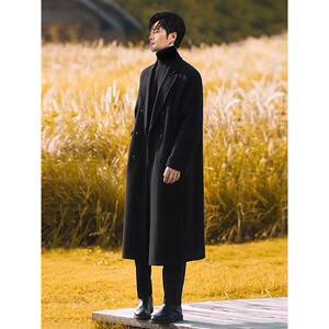 1506/FW131/P94秋冬韩版双排扣廓形西装大衣外套过膝风衣1