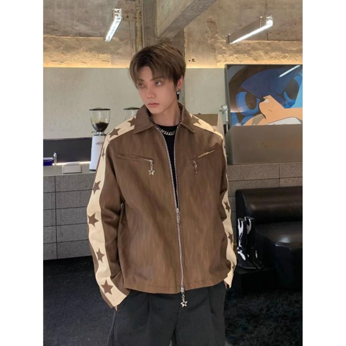 1506-1/J36111/P74痞帅高级感机车风皮衣夹克男，男装皮衣，星座1506-1