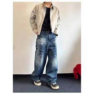 1506-1/KB1711/P52男直筒复古潮牌美式休闲长裤子图片