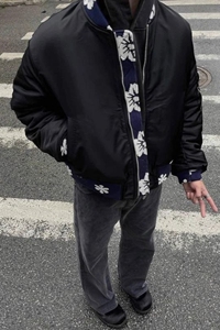 1506-1/JP201/P64美式高街提花飞行员夹克外套男图片