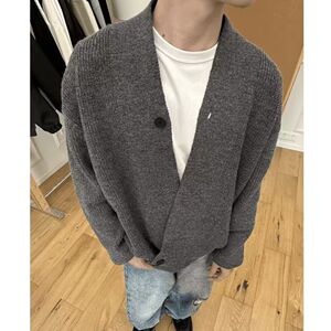 1506/MLD721/P54秋冬新款开衫毛衣美式复古休闲V领针织衫男1图片