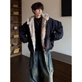 1506/M10811/P89男款冬装高级感痞帅棉服连帽美式复古保暖棉衣1，男装棉衣，星座1506-1