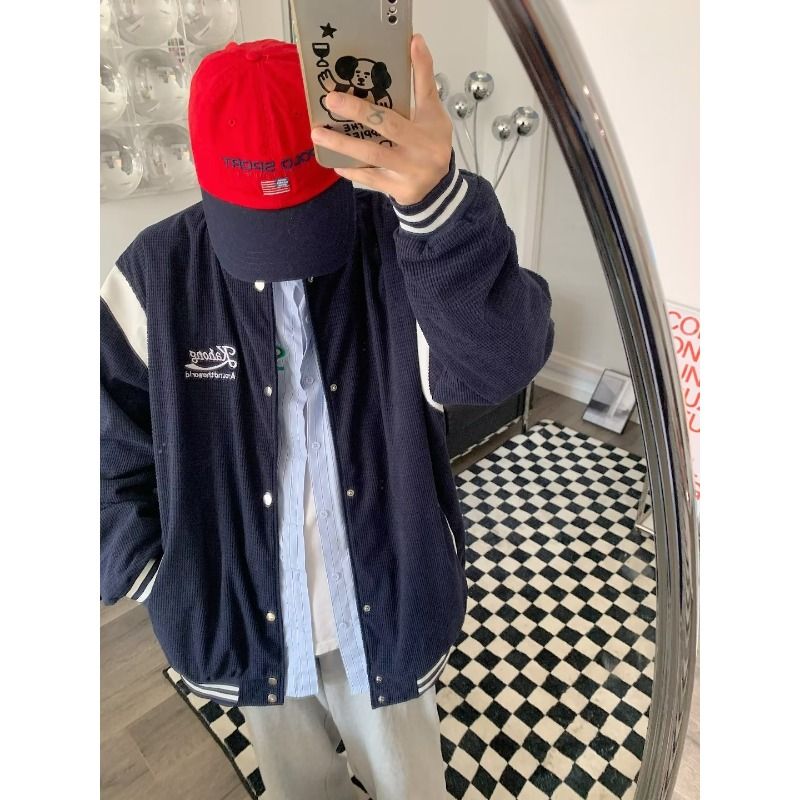 1506-1/Q6680/P59复古高级感学院风棒球服外套女潮牌宽松休闲夹克,男装夹克,星座1506-1
