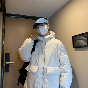 1506/M5571/P69男士中长款棉衣秋冬季连帽棉衣保暖棉服外套1图片