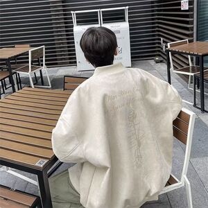 1506/JY66111/P74美式高街麂皮绒夹棉棒球服棉衣外套1图片