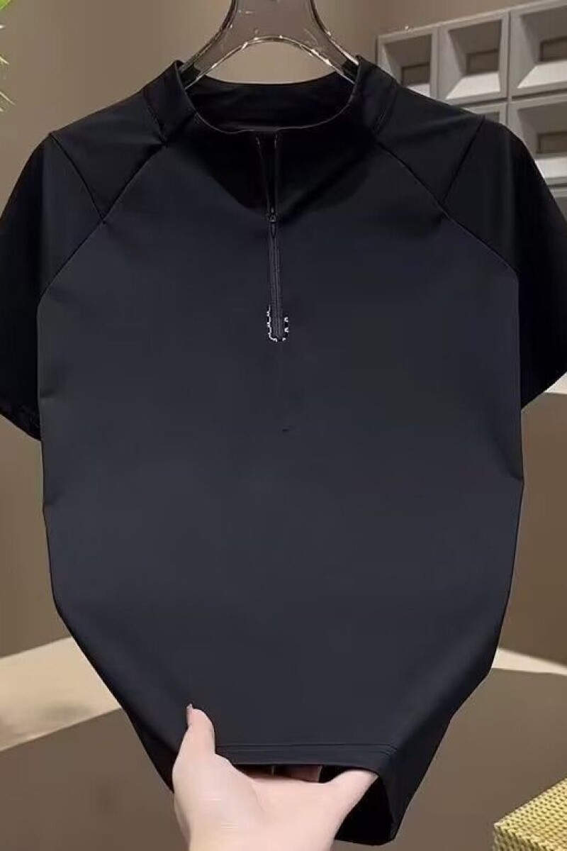 1506-1/TT661/P34夏季男半拉链短袖polo衫纯T恤商务轻奢高弹力,男装T恤,星座1506-1