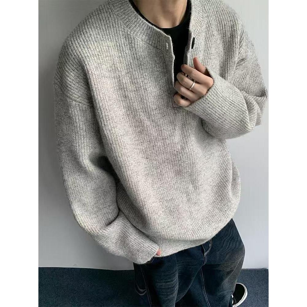 1506-1/M50101/P53灰色美式复古亨利领毛衣男款,男装针织衫/毛衣,星座1506-1