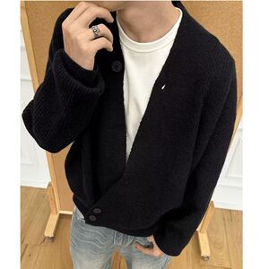 1506/MLD721/P54秋冬新款开衫毛衣美式复古休闲V领针织衫男1图片