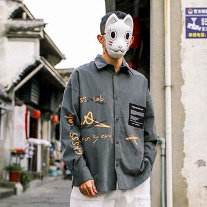 1506-1/C8441/P35新款衬衫男秋装宽松小众设计感上衣图片