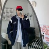 1506-1/Q6680/P59复古高级感学院风棒球服外套女潮牌宽松休闲夹克，男装夹克，星座1506-1