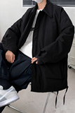 黑色基本款帅气流行宽松外套冬季休闲工装纯色羽绒服8908/，男装羽绒服，星座1506-1