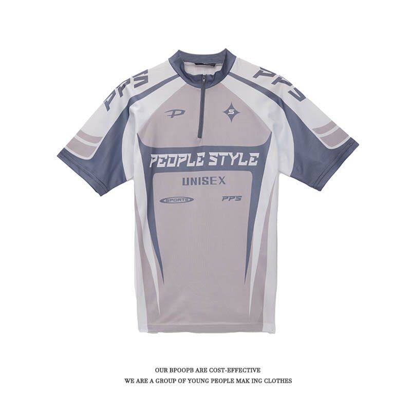 1506-1/TT261/P38运动风小众解构撞色字母弹力透气短袖ins，男装T恤，星座1506-1