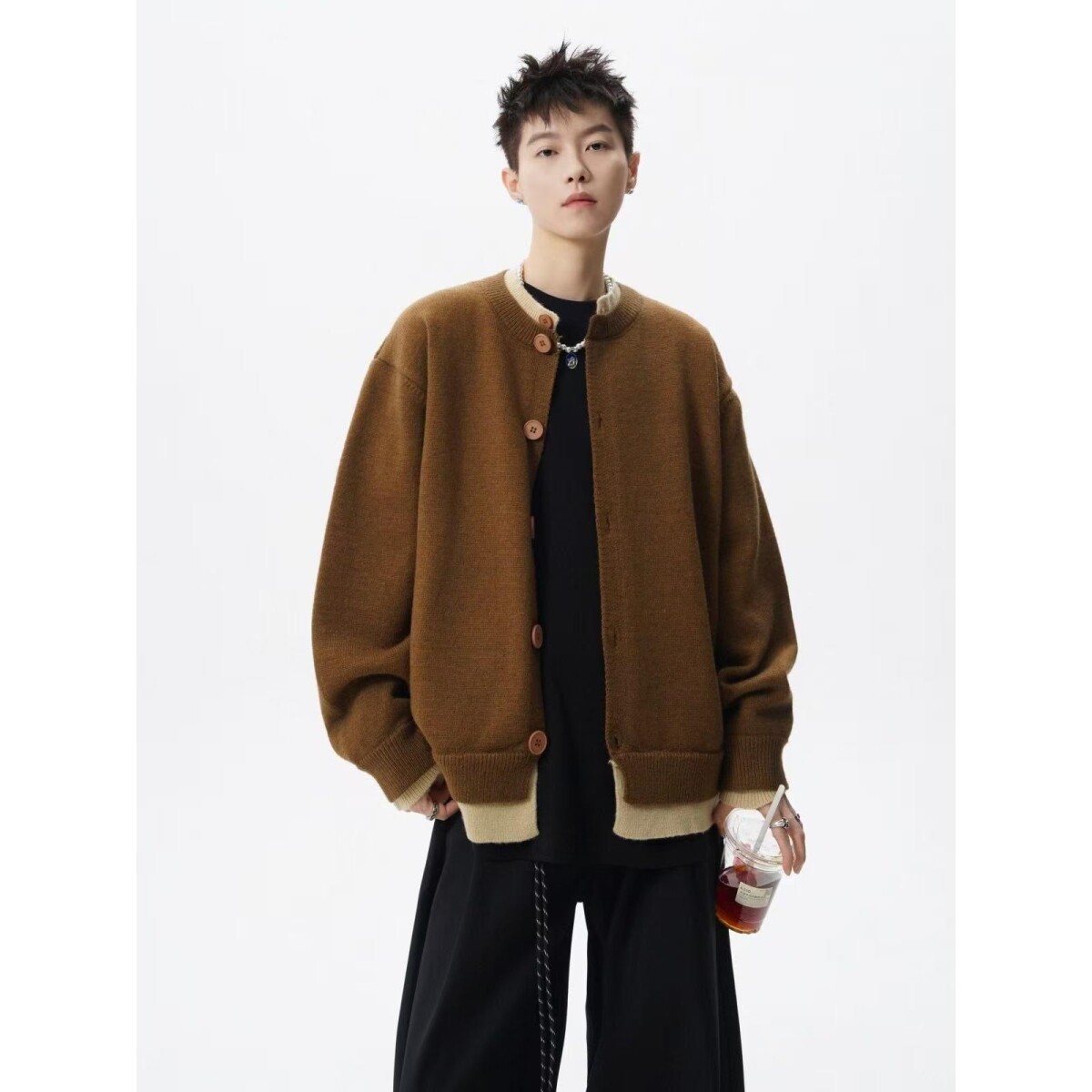 1506/M50141/P70撞色拼接假两件开衫毛衣外套男冬针织衫上衣1,男装针织衫/毛衣,星座1506-1