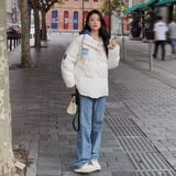 1506/M2101/P64冬季加绒加厚面包服新款潮流日系简约棉衣外套1，男装棉衣，星座1506-1