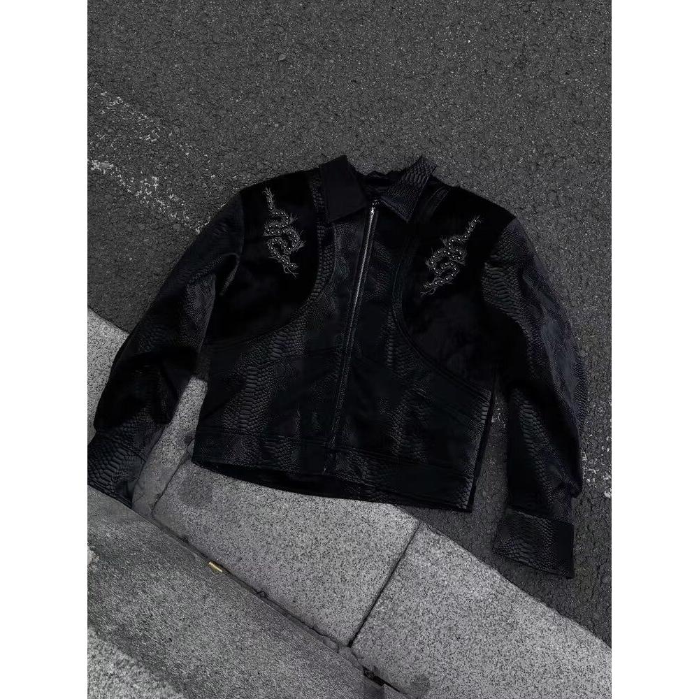 1506-1/JHT2431/P99短款夹克外套男痞帅高级感皮衣,男装皮衣,星座1506-1